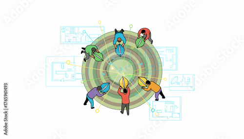 Empowering Community Impact: Diverse Volunteers Driving Sustainable Environmental Change Vector