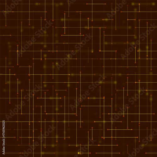 The vector illustration creates a sense of a global network connecting information nodes and symbolizes technological interaction, data exchange.
