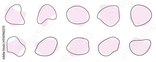 Abstract Organic Blob Shape Set – Irregular Liquid Forms, Freeform Amoeba Figures, Modern Fluid Geometric
 Vector Illustration