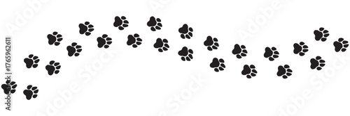 Paw Print Vector Set – Dog and Cat Footprint Trail, Cute Animal Tracks, Feline and Canine
 Pattern Outline Illustration