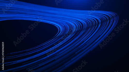 Elegant blue light streaks flowing on a dark abstract background with animation glow effects.