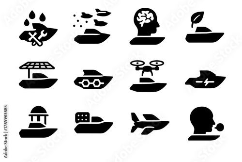 Swarm docking modular hybrid vector icon boat camouflage hull nano canopy skin