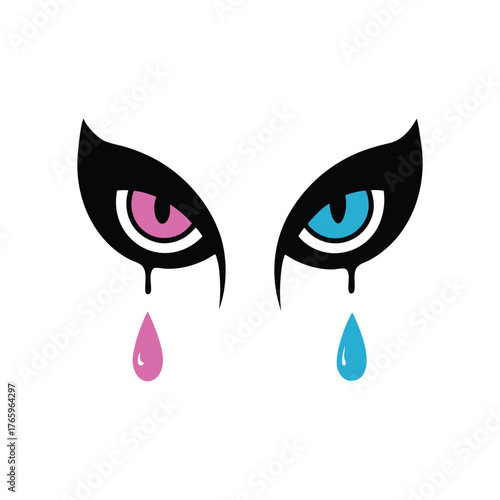 cat eyes liquid swirls and drops vector