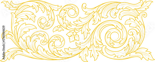 Ornate Gold Floral Scroll Design
