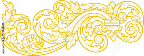 Intricate Gold Ornamental Scroll Design