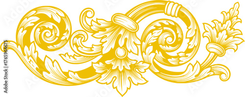 Ornate Gold Decorative Swirl Design