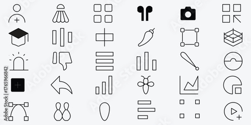 30 minimalist black glyph icons pack suitable perfect for modern design and app development etc