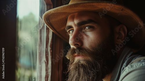 Primer plano de hombre con sombrero