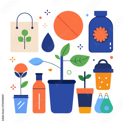 reusable products lifestyle sustainable eco friendly zero waste conscious green environment shopping daily life home reduce