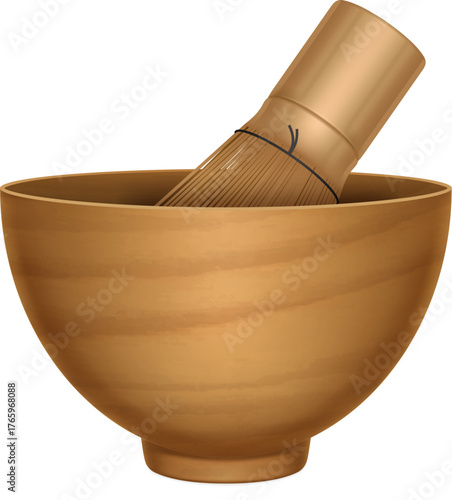 Bamboo Whisk in Bowl