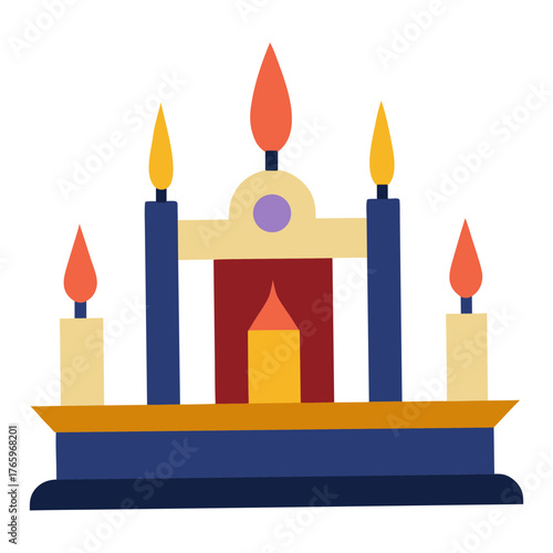 solstice altar with candles ritual winter festival ceremony tradition holiday fire celebration decor home nature night candle