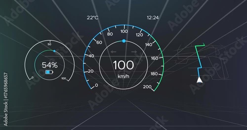 HUD overlay starting from 9 km or h to 100 km or h then falling to 13 km or h demonstrating performa