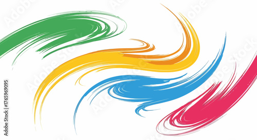 Colorful Swirls Vector Illustration with Abstract Brush Strokes