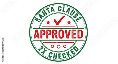 Santa Approved Stamp - A Festive Seal of Approval with Two Checks for Double Assurance