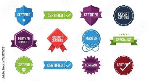 Collection of Certified Badges and Seals for Quality Assurance and Achievement