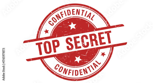 Highly classified and confidential information red grunge stamp, symbolizing restricted access and sensitive data with a distressed texture for official documentation