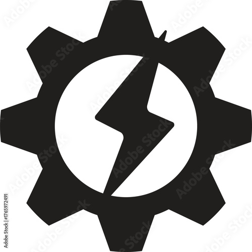 Electric Power and Mechanical Process Gear Icon