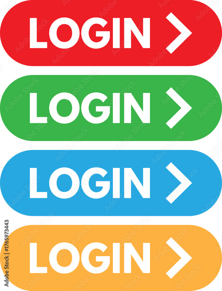Fototapeta premium Login button icon set in four colors . Web login button icon . Vector illustration