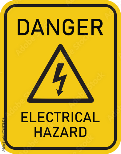 Electrical hazard danger warning safety symbol icon