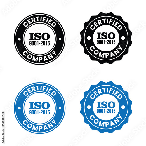 ISO 9001-2015 Certified Company Stamp | Quality Assurance and Compliance Certification Logo for Business and Manufacturing