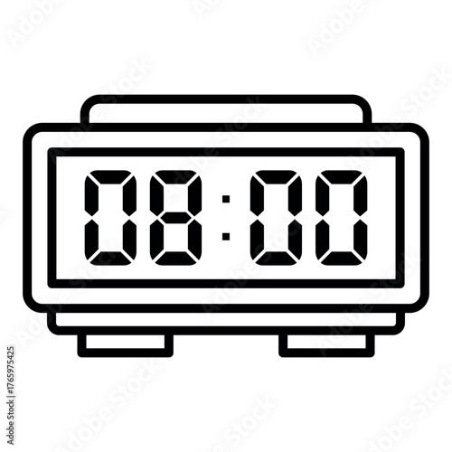Digital Clock Icon – Modern Time Display Vector Illustration