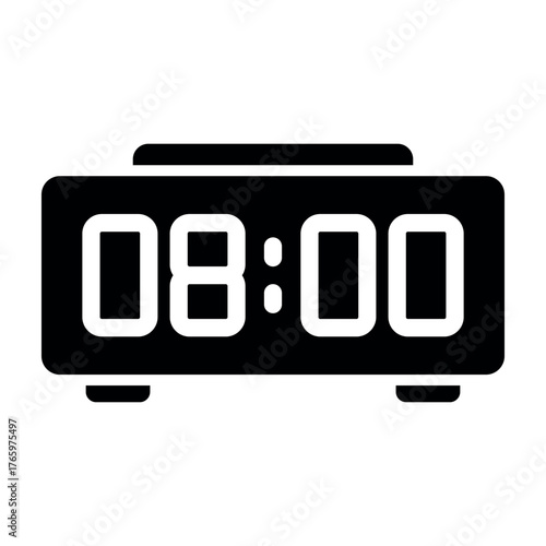 Digital Clock Icon – Modern Time Display Vector Illustration