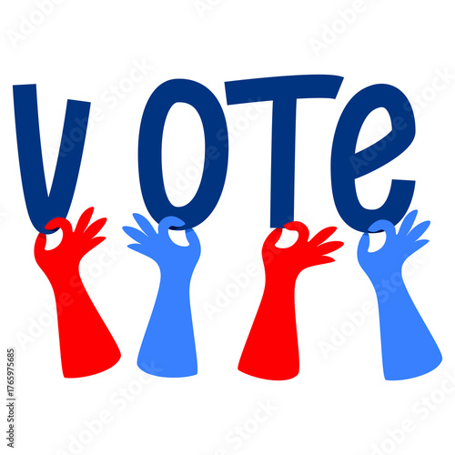 Hands Holding VOTE Letters for Election and Civic Participation