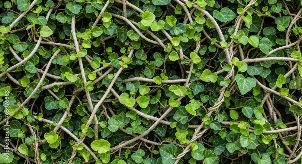 Fototapeta premium Dense green foliage covering tangled vines