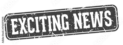 exciting news rectangular sign. exciting news stamp