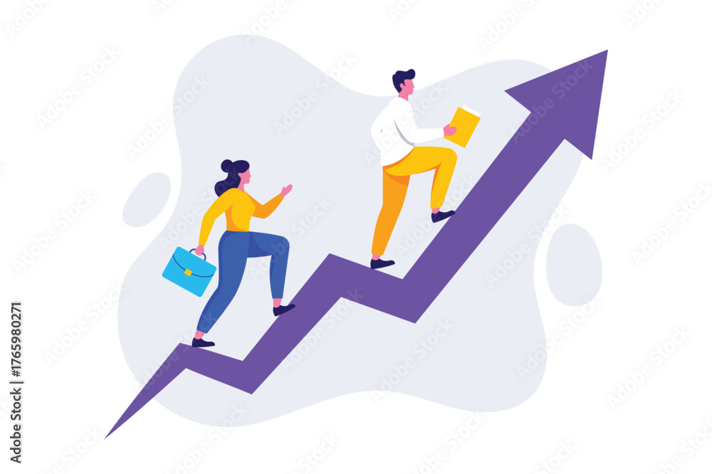 Fototapeta premium Business Growth Success Concept Illustration Vector 