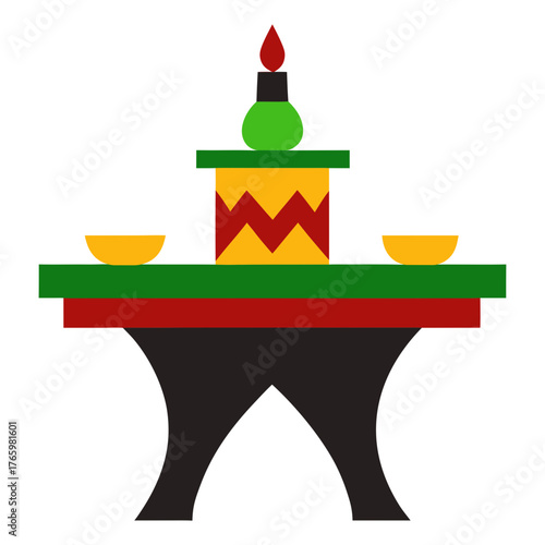 Traditional Kwanzaa Table Decoration Vector Illustration