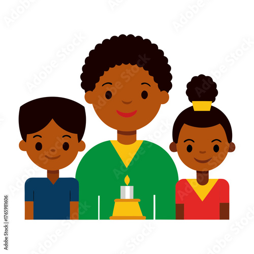 Kwanzaa Principles Teaching Kids Education Vector Art