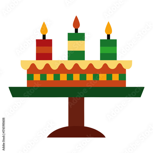 Kwanzaa Table Decoration with Candles Vector Design