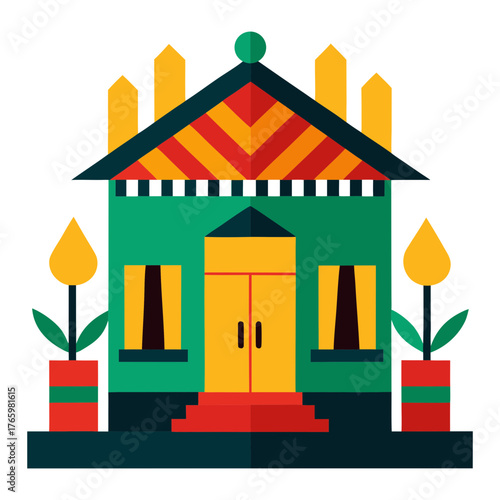 Festive Kwanzaa Celebration Home Interior Vector Illustration