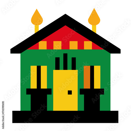 Kwanzaa Celebration Home Setting Vector Artwork