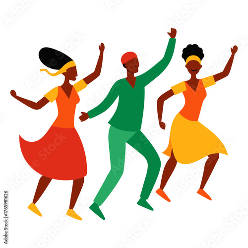 Group Dancing During Kwanzaa Festival Vector Illustration