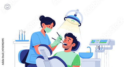 Dental checkup dentist examining patient teeth oral hygiene healthcare professional dentistry treatment clinic