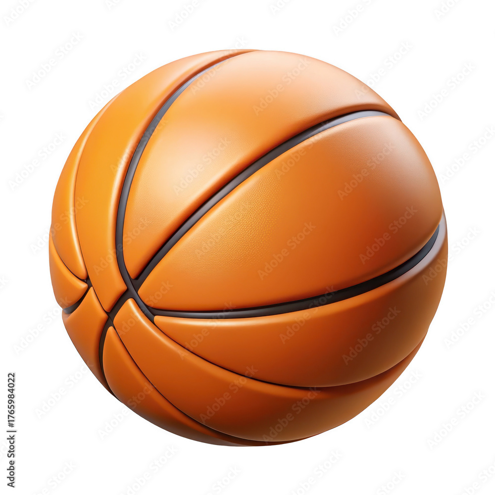 Fototapeta premium 3d realistic basketball isolated on transparent background