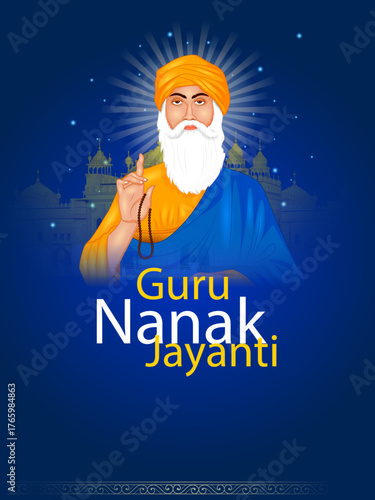 Happy Gurpurab, Guru Nanak Jayanti festival of Sikh celebration background