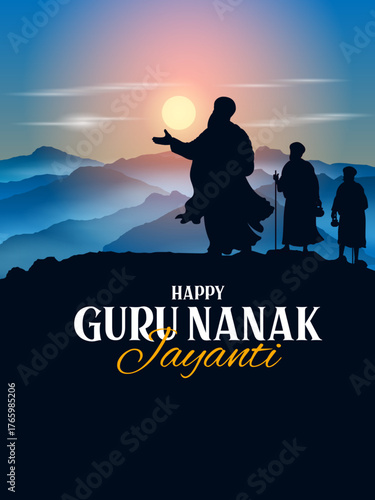 Happy Gurpurab, Guru Nanak Jayanti festival of Sikh celebration background