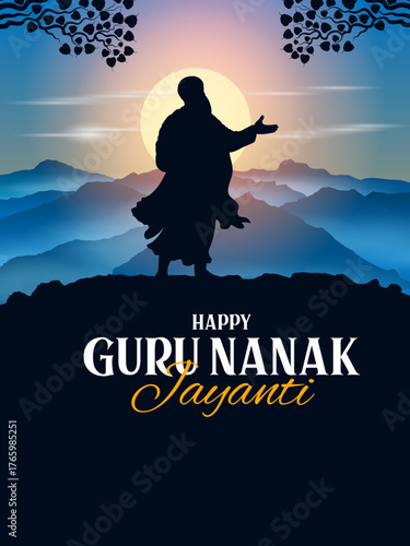 Happy Gurpurab, Guru Nanak Jayanti festival of Sikh celebration background