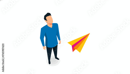 Modern Professional Avatar: Dynamic Flat Design Portrait for Digital Marketing and UI/UX Integration