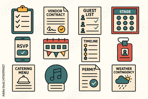 Event planning essentials: contracts, guest lists, and contingency plans illustrated