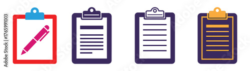 Illustration of clipboards with paper on transparent background