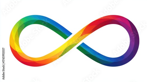 Colorful infinity symbol isolated on white background represents autism awareness