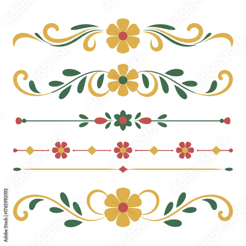 Ornate floral decorative divider elements vector collection elegant flourishes and botanical accents scalable eps illustration