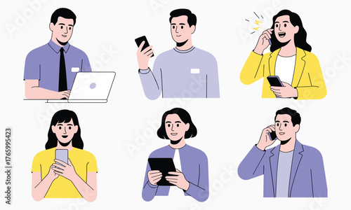 Modern professional people illustrations set in eps format for business and tech concepts