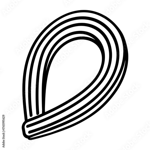 Spanish Churro Pastry Loop Isolated outline illustration