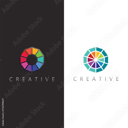 Shiny faceted crystal diamond logo vector design suitable for premium jewelry store identity