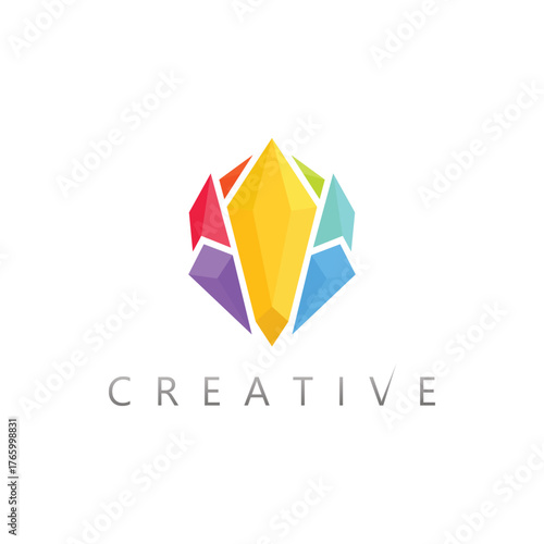 Free Download Modern minimal diamond crystal gemstone logo vector design for elegant business branding - GFXLoad